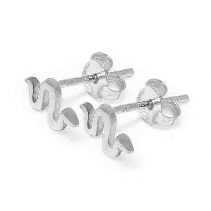 Small Sterling Silver Snake Stud Earrings