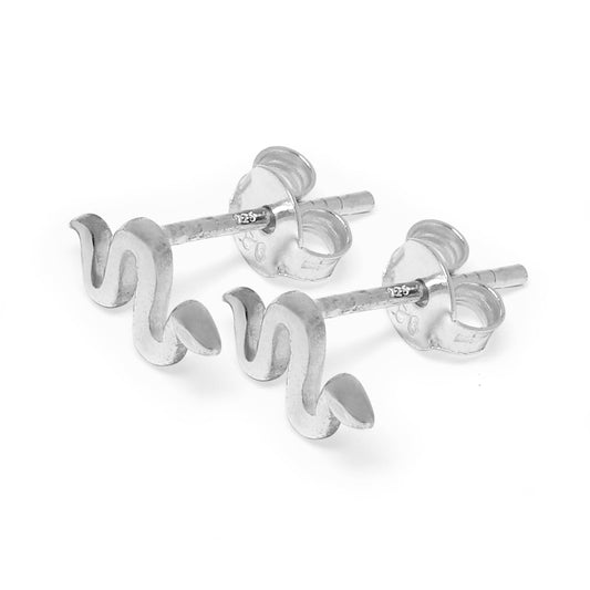 Small Sterling Silver Snake Stud Earrings