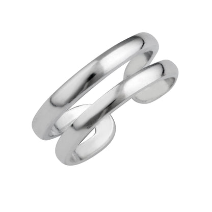Sterling Silver Double Band Open Toe Ring