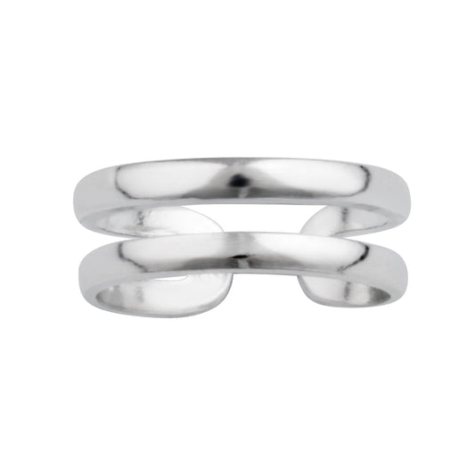 Sterling Silver Double Band Open Toe Ring