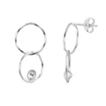 Sterling Silver Infinity Karma CZ Drop Stud Earrings