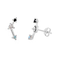 Sterling Silver Triple CZ Constellation Stud Earrings