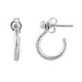 Sterling Silver Swirl CZ Jacket Stud Earrings