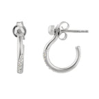 Sterling Silver Swirl CZ Jacket Stud Earrings