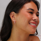 Sterling Silver Swirl CZ Jacket Stud Earrings