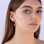 Sterling Silver 16mm Cowrie Shell Charm Hoop Earrings