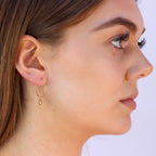 Gold Plated Sterling Silver 16mm Cowrie Shell Hoop Earrings