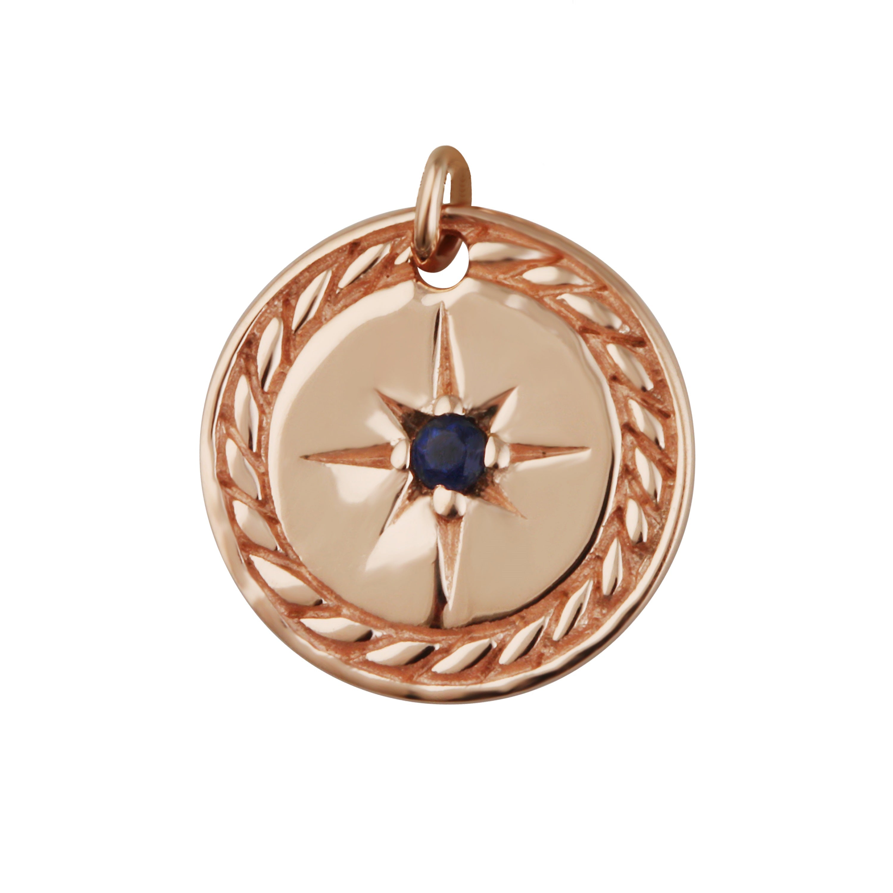 Rose Gold Plated Sterling Silver Star Medallion Charm