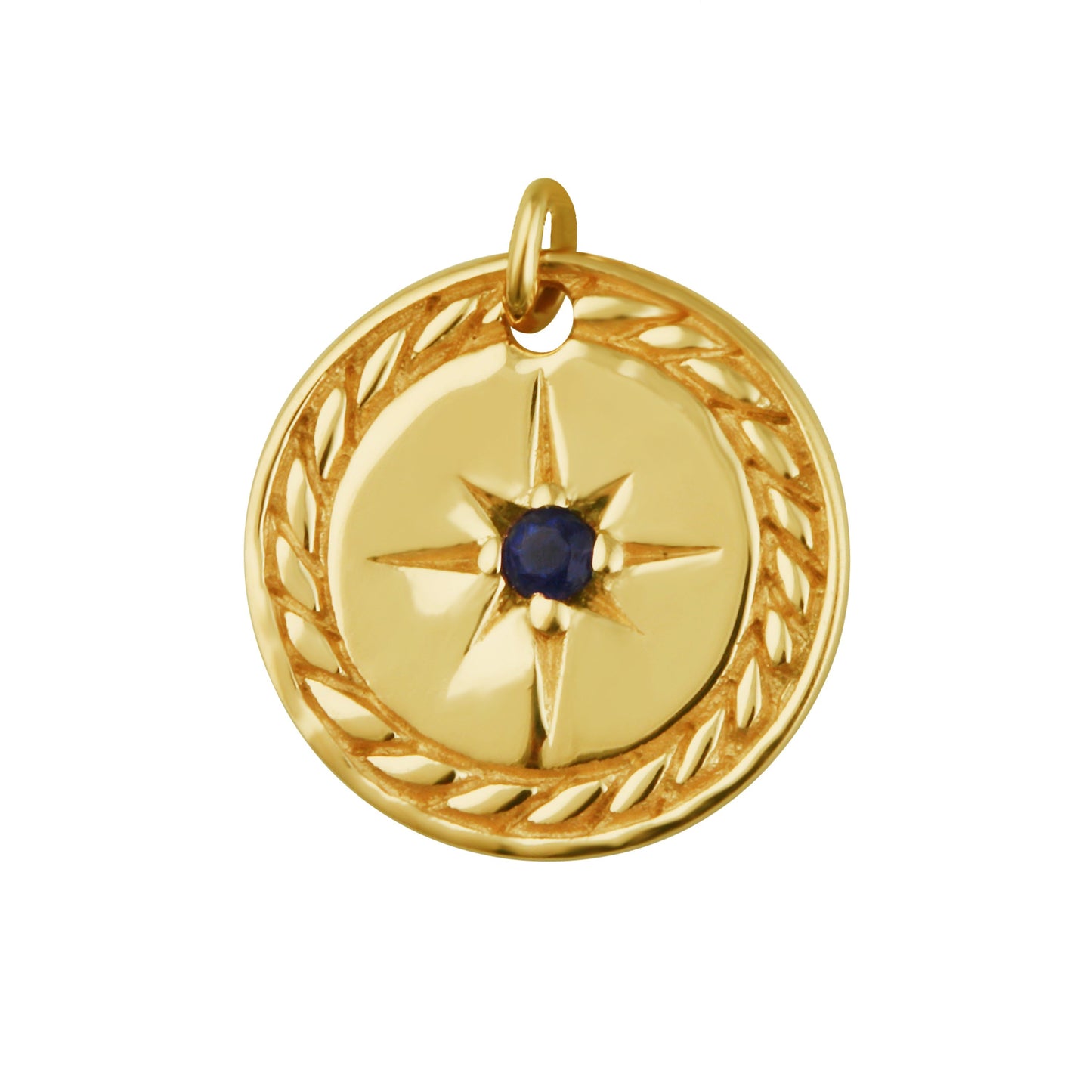 Gold Plated Sterling Silver Star Medallion Charm