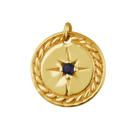 Gold Plated Sterling Silver Star Medallion Charm