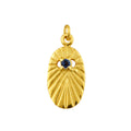 Gold Plated Sterling Silver Star Oval Medallion Charm