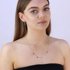 Rose Gold Plated Sterling Silver Star Charm 12mm Hoop Earrings