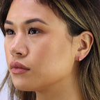 Gold Plated Sterling Silver Moonstone Beaded Stud Earrings