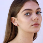 Rose Gold Plated Sterling Silver 5mm Moonstone Sun Stud Earrings