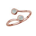 Rose Gold Plated Sterling Silver & Moonstone Adjustable Ring