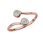 Rose Gold Plated Sterling Silver & Moonstone Adjustable Ring