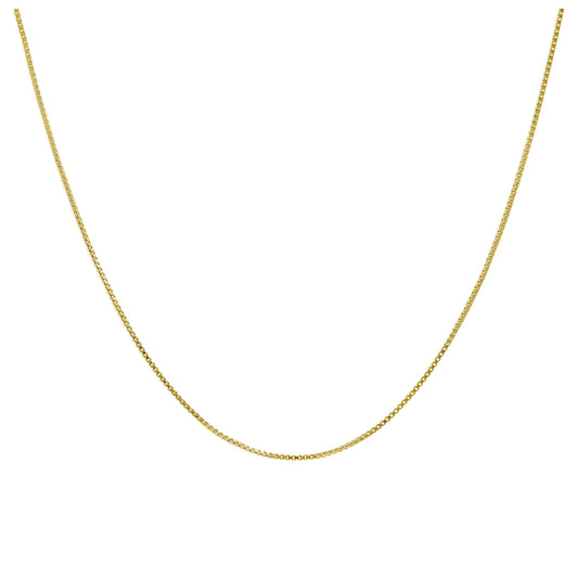 Gold Plated Sterling Silver Slider Clasp Box Chain up to 24 Inches