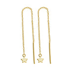 Small Gold Plated Sterling Silver Star Pull Through Earrings