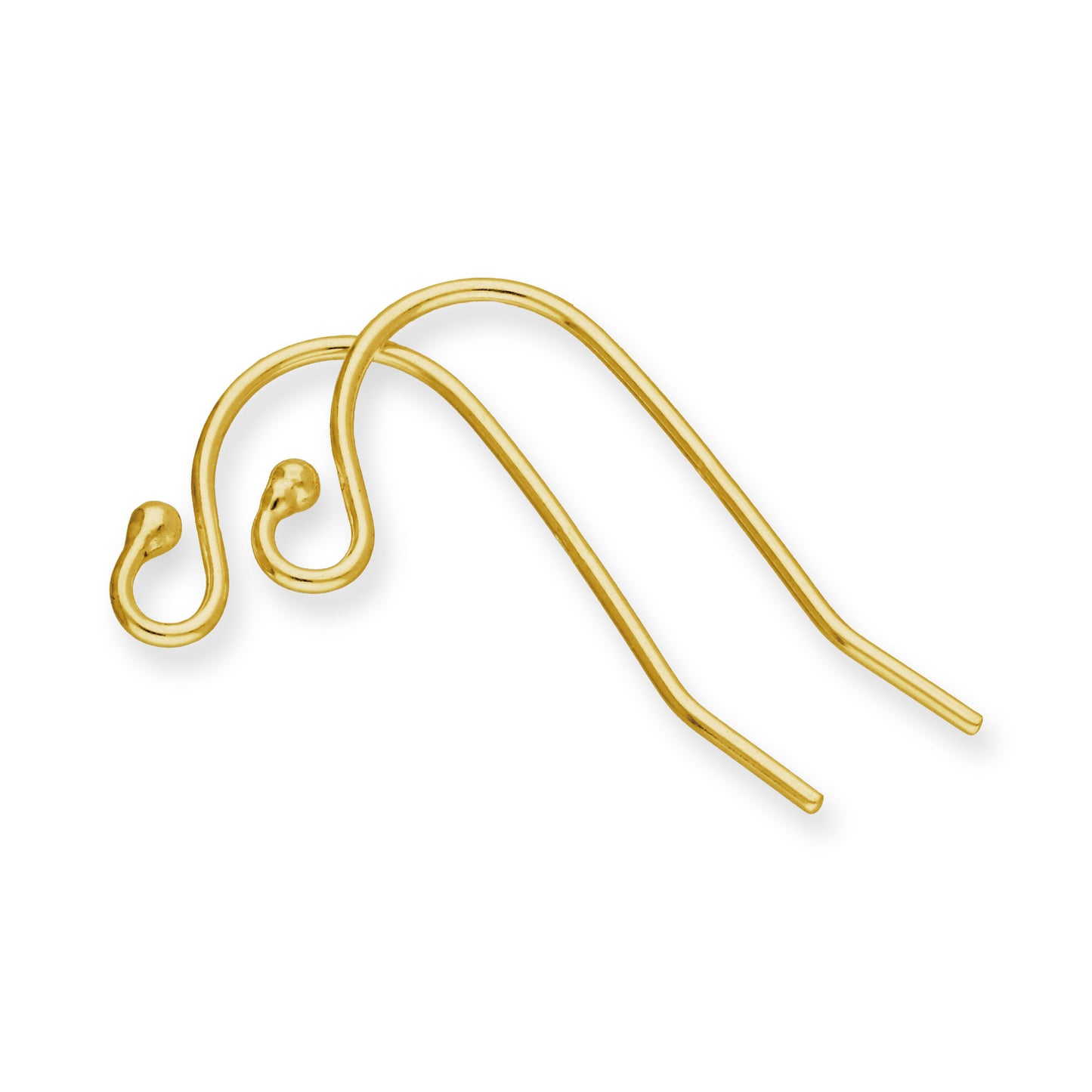 Ein Paar Vergoldet Sterlingsilber Perlenform Draht Ohrringe