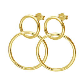 Gold Plated Sterling Silver Infinity Drop Stud Earrings