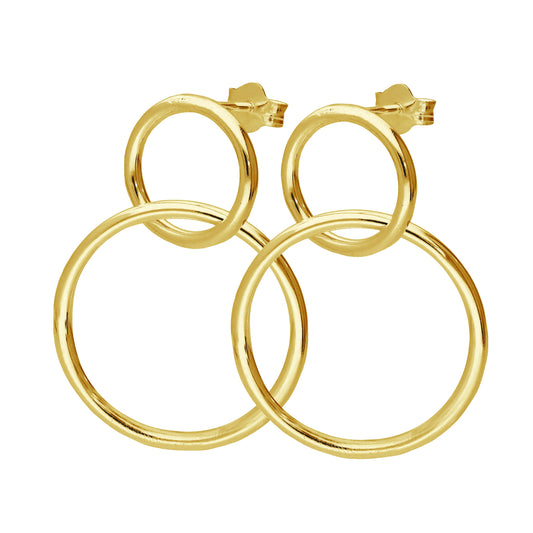 Gold Plated Sterling Silver Infinity Drop Stud Earrings