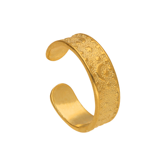 Gold Plated Sterling Silver Moon Star Toe Ring