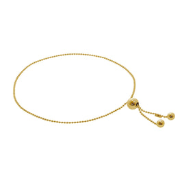 Gold Plated Sterling Silver Slider Adjustable Bead Bracelet