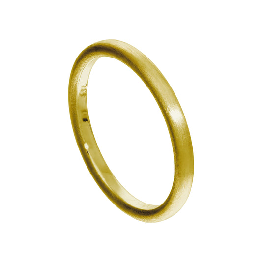 Small Gold Plated Sterling Silver Matt Finish Stacking Ring