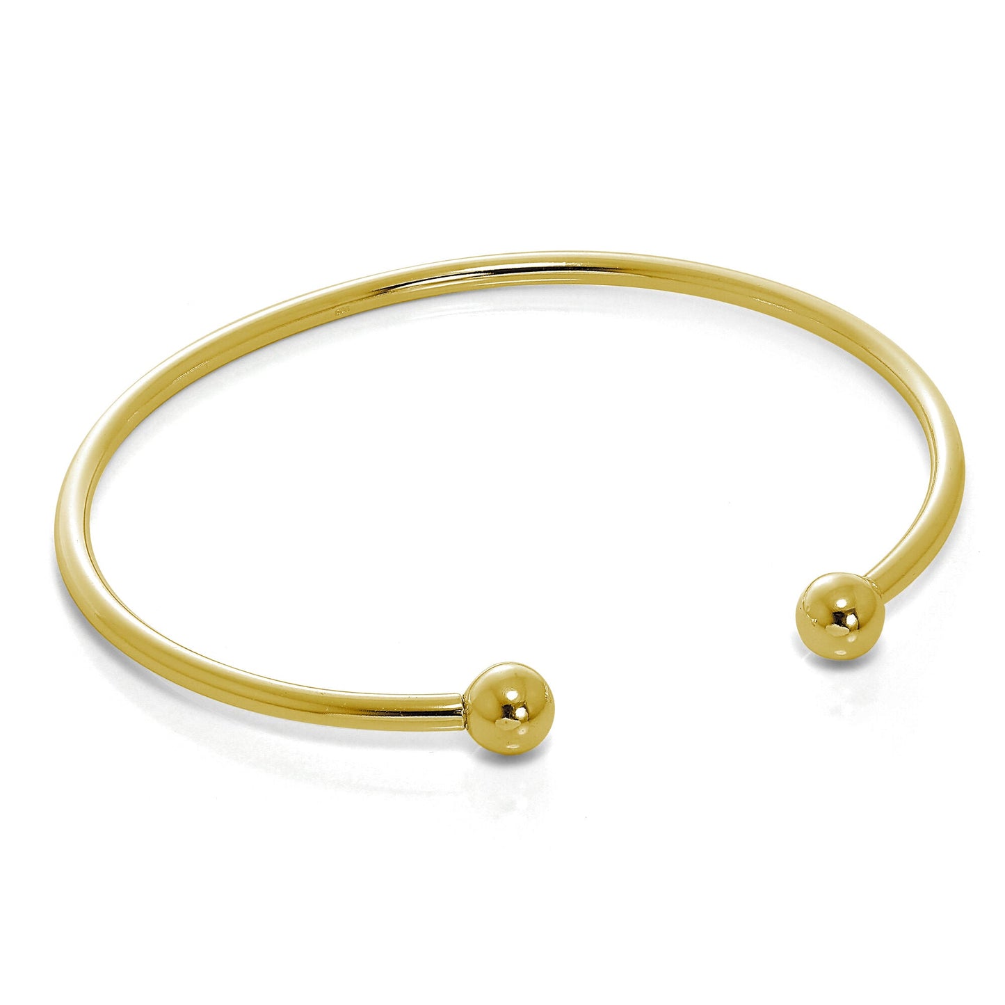 Gold Plated Sterling Silver Solid Torque Mens Bangle