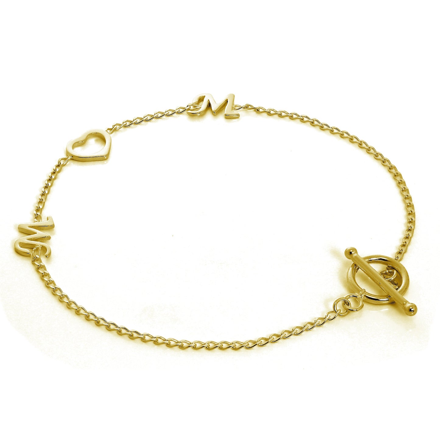 Gold Plated Sterling Silver Mum Heart Bracelet