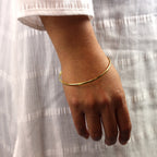 Gold Plated Simple Sterling Silver Plain 3mm Bangle