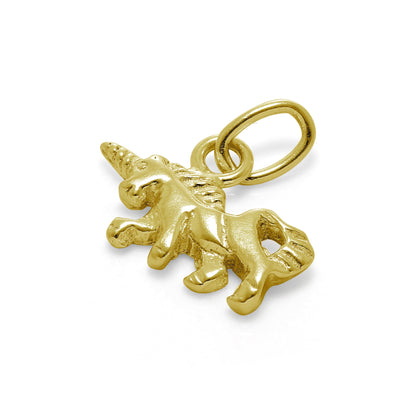 Gold Plated Tiny Sterling Silver Unicorn Charm