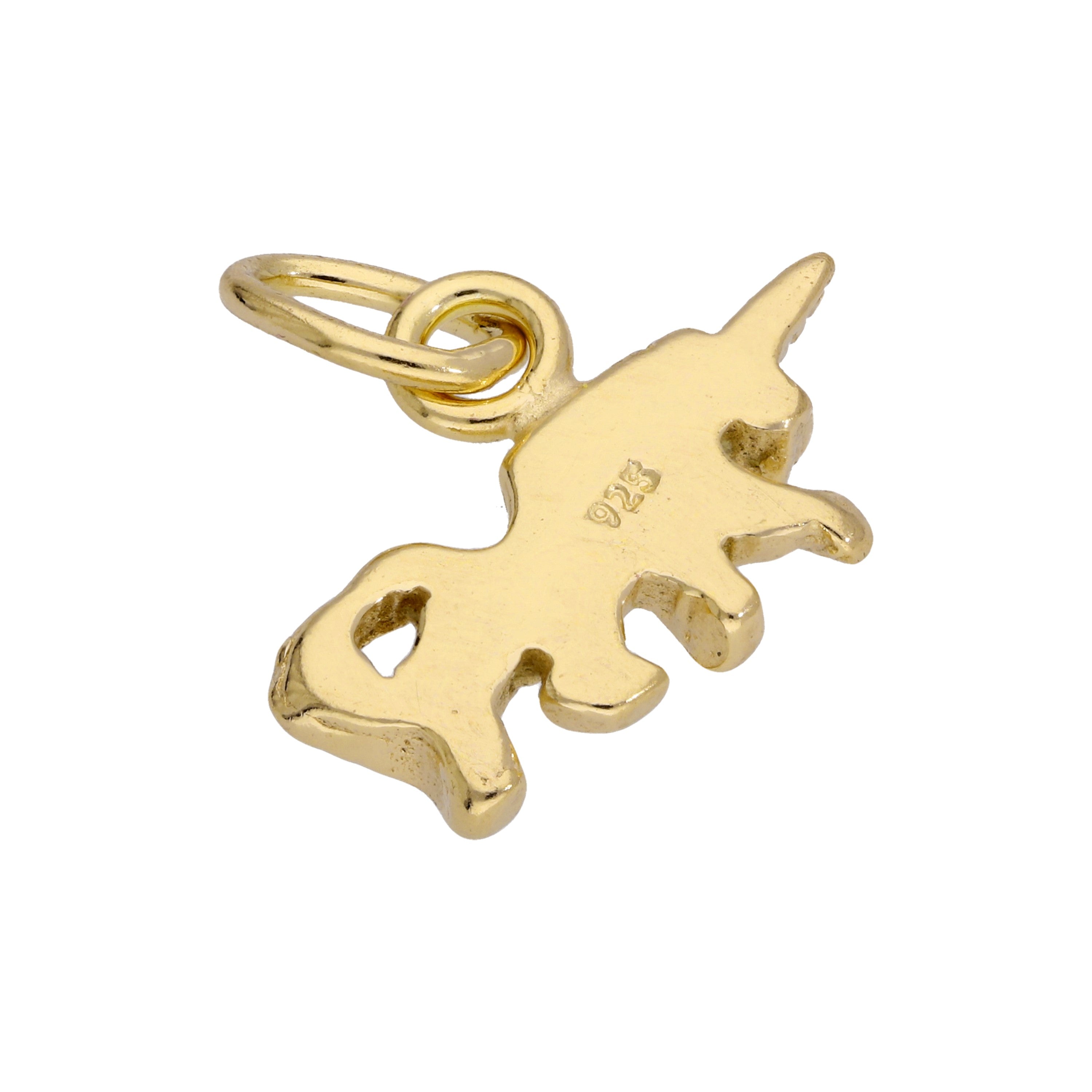 Gold Plated Tiny Sterling Silver Unicorn Charm