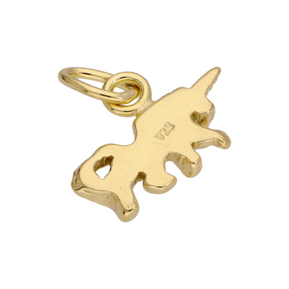 Gold Plated Tiny Sterling Silver Unicorn Charm