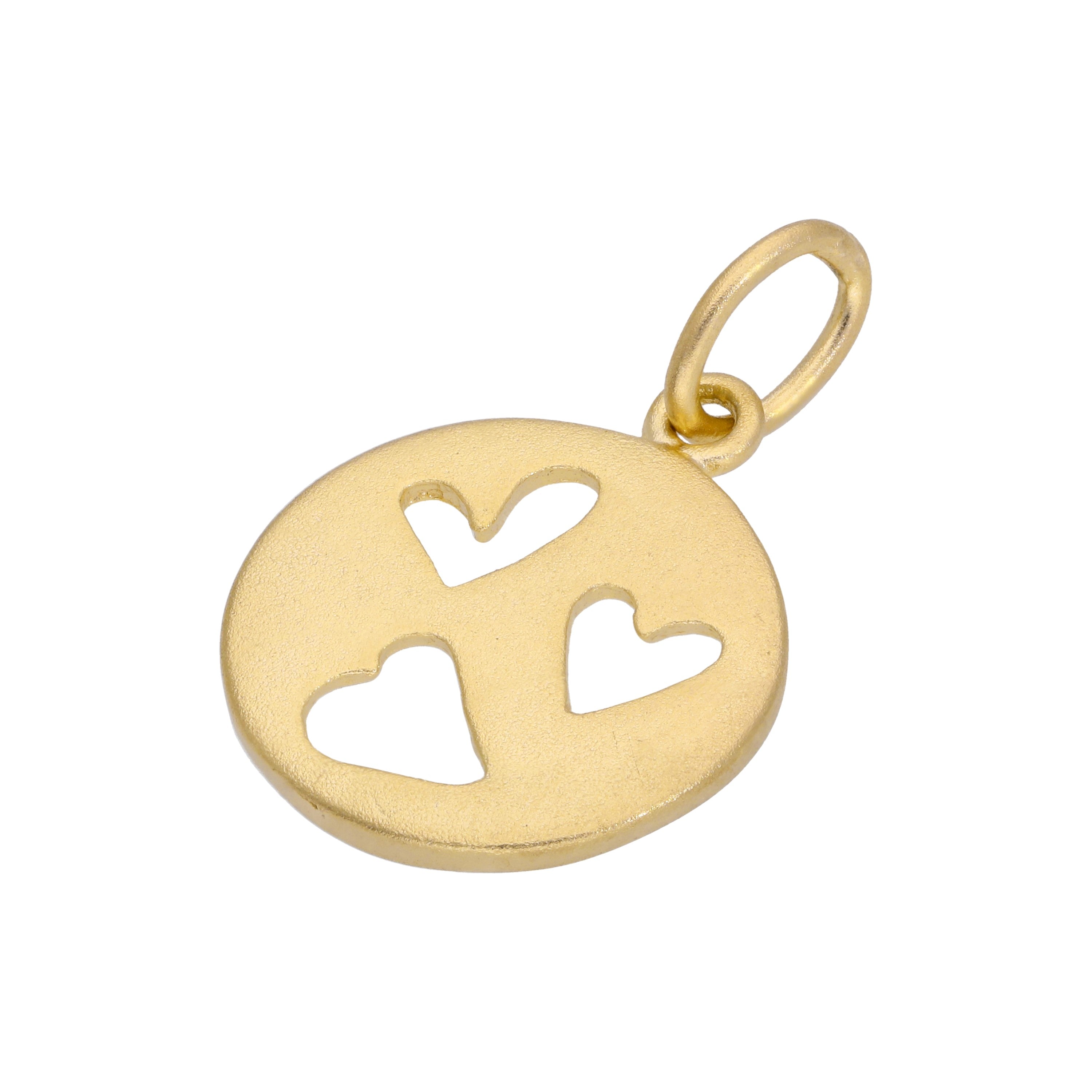 Gold Plated Small Sterling Silver Triple Heart Charm
