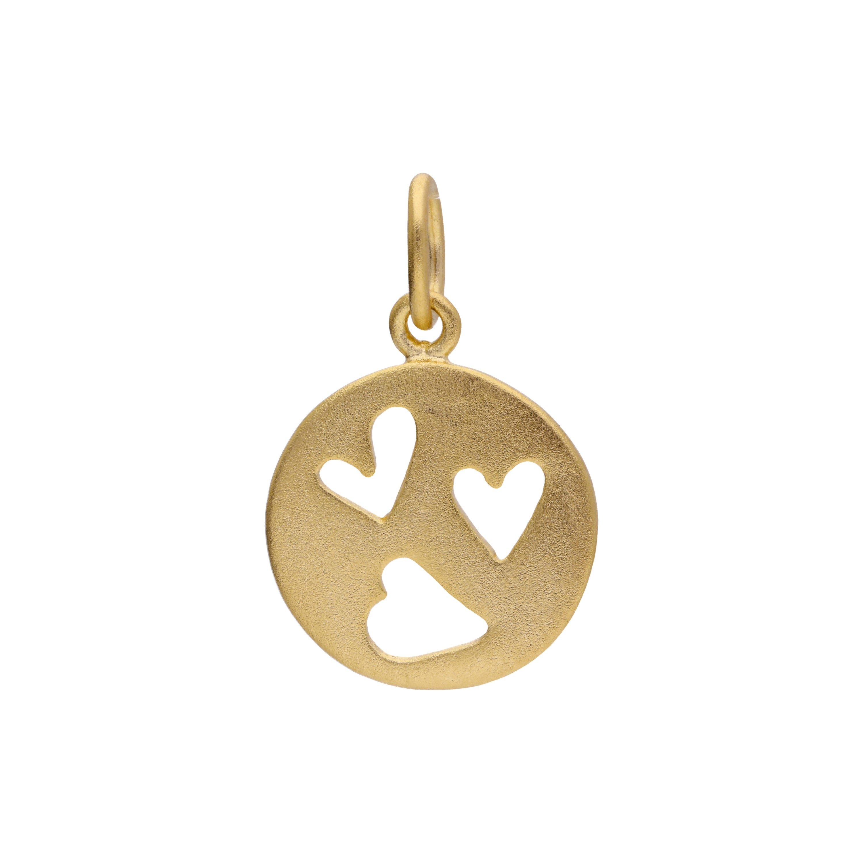 Gold Plated Small Sterling Silver Triple Heart Charm