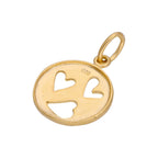 Gold Plated Small Sterling Silver Triple Heart Charm