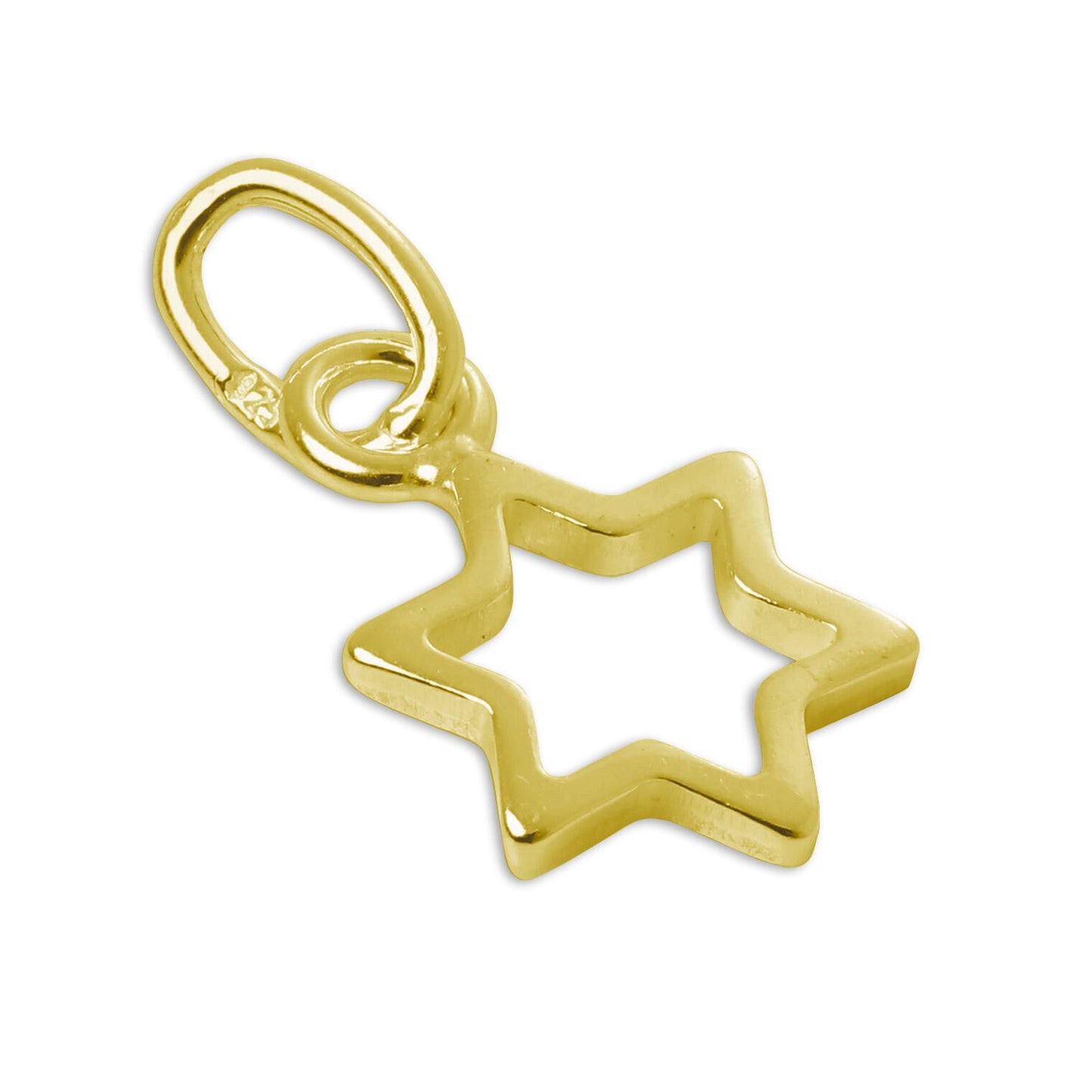 Gold Plated Tiny Sterling Silver Outline Star Charm