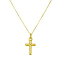 Gold Plated Sterling Silver Cross 18 Inch Necklace