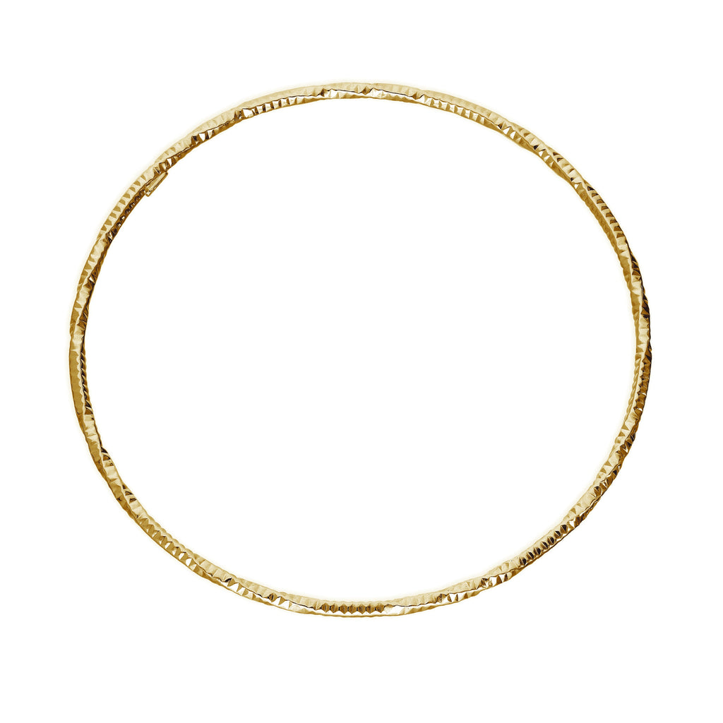 Gold Plated Sterling Silver Diamond Cut Twist Bangle