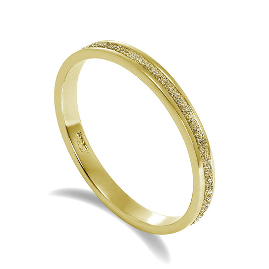 Medium Gold Plated Frosted Sterling Silver Full Eternity Ring