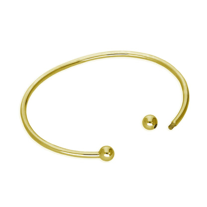 Gold Plated Sterling Silver Opening 63mm Torque Bangle