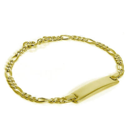 Gold Plated Sterling Silver ID Bracelet 6 Inches