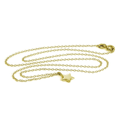Gold Plated Sterling Silver Star Necklace 18 Inches