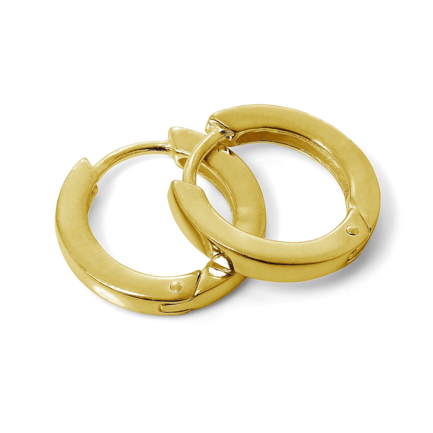 Gold Plated Sterling Silver Hinged 16mm Huggie Hoop Earrings