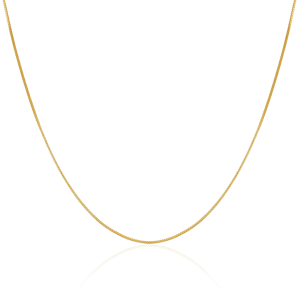 Gold Plated Sterling Silver Box Chain 14 Inches