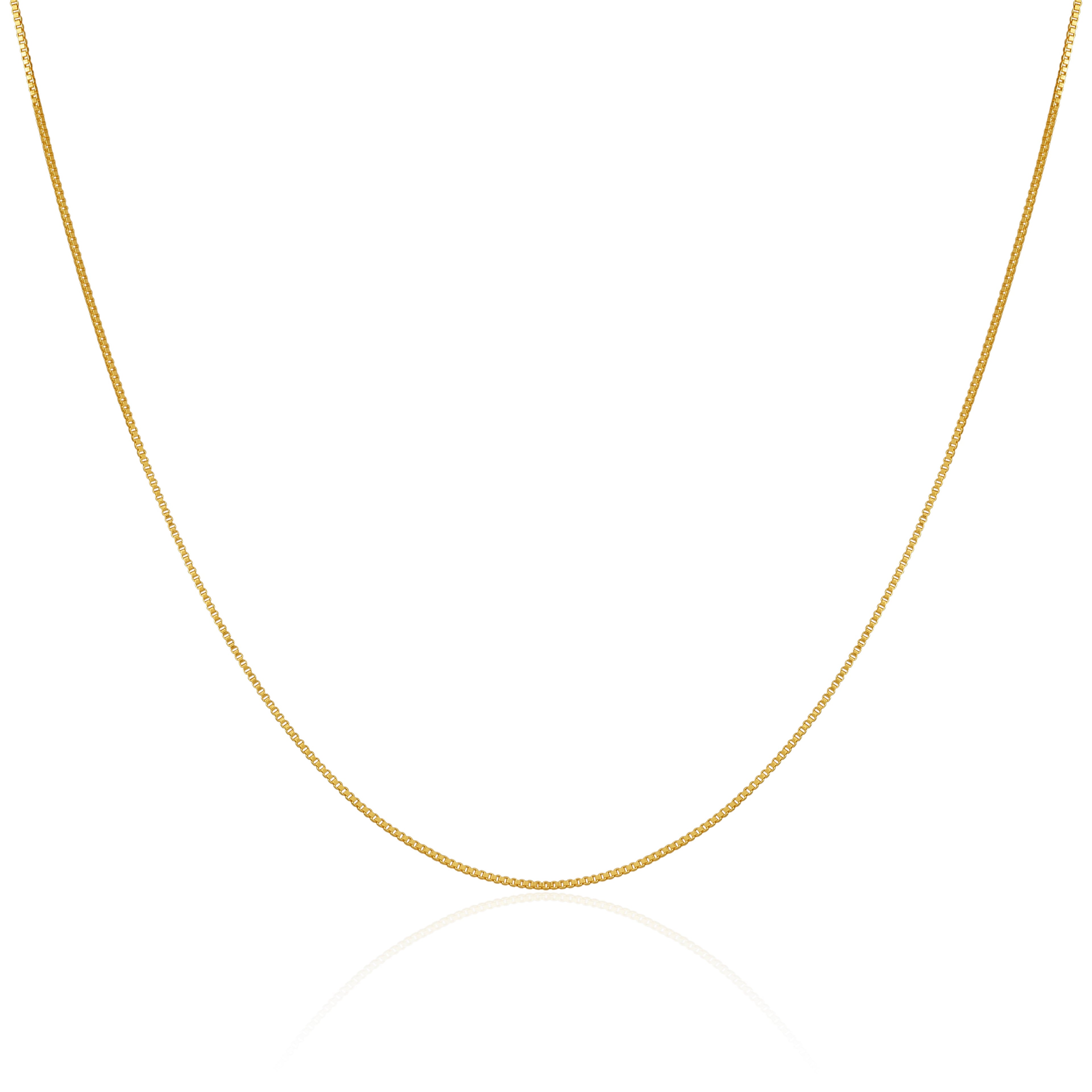 Gold Plated Sterling Silver Box Chain 14 Inches