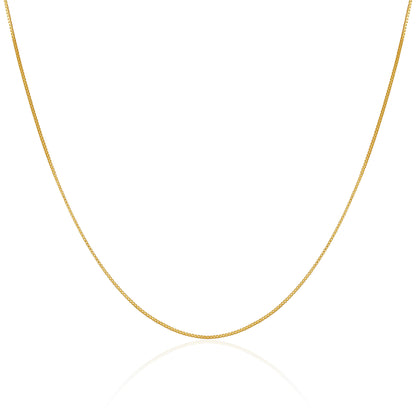 Gold Plated Sterling Silver Box Chain 14 Inches