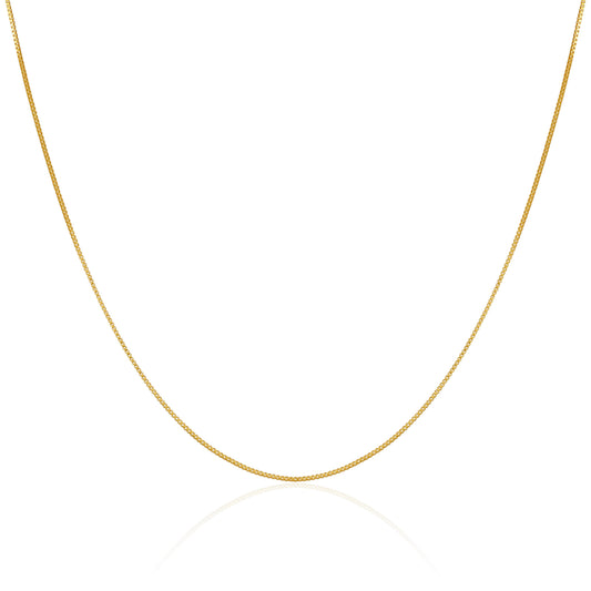 Gold Plated Sterling Silver Box Chain 14 Inches