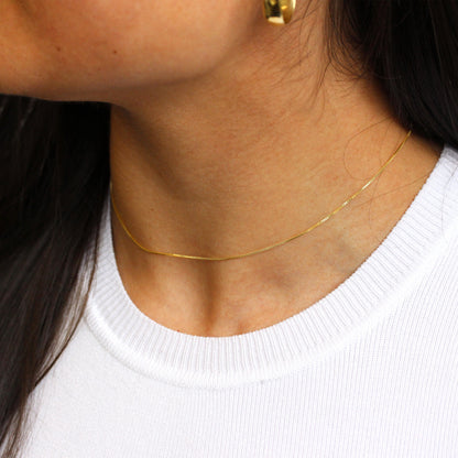 Gold Plated Sterling Silver Box Chain 14 Inches